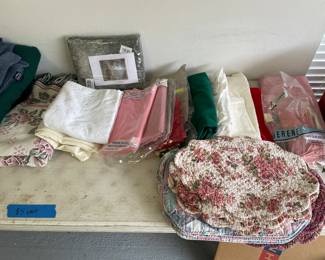 Blankets, place mats, other linens 