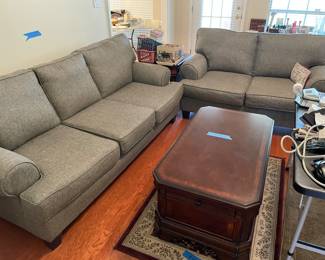 couch, love set, coffee table,  2 end tables