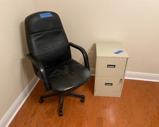 office chair, 2- drawer file cabinet