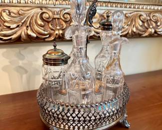 Antique English cruet set silverplate