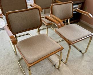 4 CESCA STYLE CHAIRS.  STAMPED 1986 MADE IN ITALY