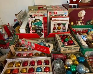 Vintage Shiny Brite Christmas ornaments.