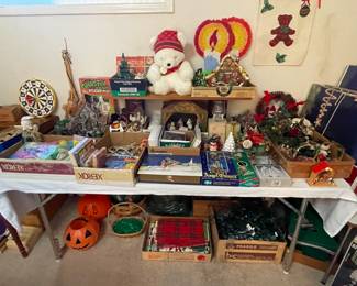 Halloween, Thanksgiving and Christmas decor.