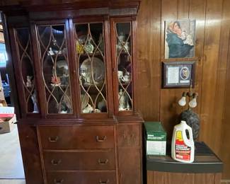 Two-piece china cabinet.