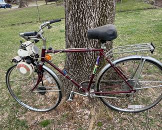 Vintage Murray "Alpine" 5-speed men's electric bicycle with Bike Bug motor (untested). New Bike Bug motor also available.