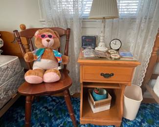 Matching maple nightstand.