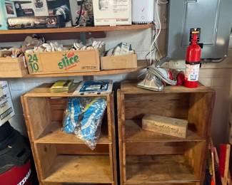 Vintage apple crates (H.F. Byrd, Winchester, VA and Northwest Apples, Yakama, Washington).