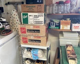 More Mason jars and canning equipment.