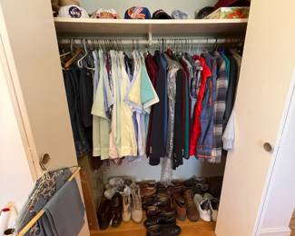 Men's clothing, shoes and hats.