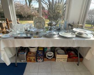 Serving pieces and new small kitchen appliances.