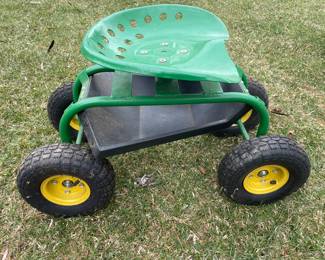 Rolling garden seat.