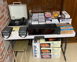 CDs, cassettes and blank tapes.