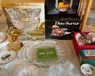 Beautiful Shannon crystal punch bowl new, in its original box.