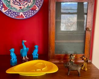 Mid century modern ashtray, chinese animals