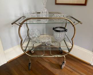 Brass Bar Cart, Crystal (Waterford)