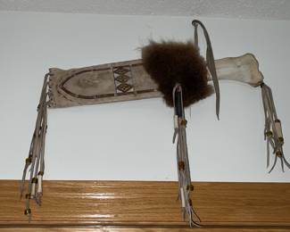 Contemporary Native American knife in parafleche sheath