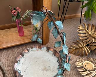 Hanging copper bird bath