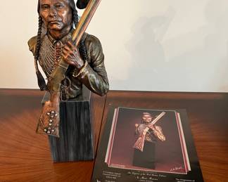 Discontinued Limited edition Chris Pardell Mixed Media Bronze  Sculpture from the Legends in art series. "No More Forever" 1991