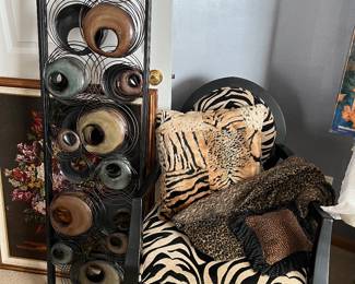 Wall screen animal print pillows and blanket