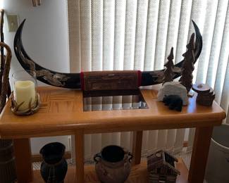 Carved Water Buffalo Horns