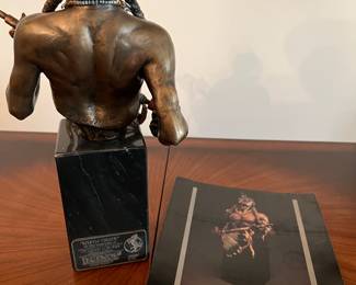 Discontinued Limited edition Chris Pardell Mixed Media Bronze  Sculpture from the Legends in art series