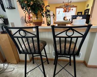 Pair of swivel bar stools