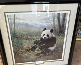 Signed and numbered Charles Frace print triple matted "Chinese Treasure" Giant Pandas