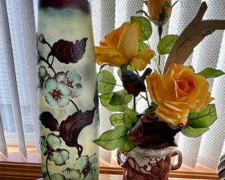 Cameo Glass Vase 14"
