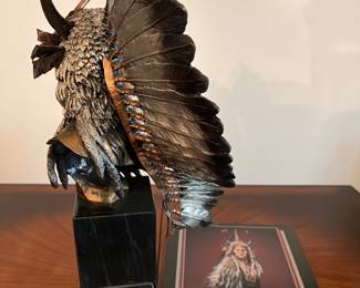 Discontinued Limited edition Chris Pardell Mixed Media Bronze  Sculpture from the Legends in art series