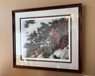 Les Didier Cardinal signed and numbered triple matted print.