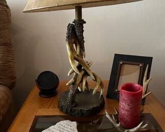 Pair of antler lamps