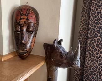 African Mask and cane