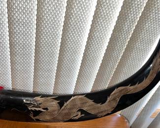 Carved Dragon Water Buffalo Horn from Guam