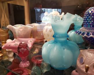 Fenton Blue Ruffle vase