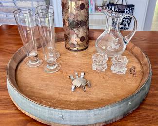 Wine Barrel Serving Tray