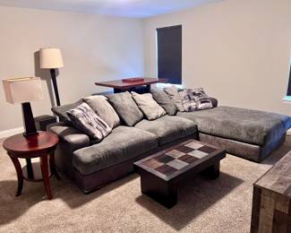 Sectional Sofa, Coffee Table, End Tables and Lamps