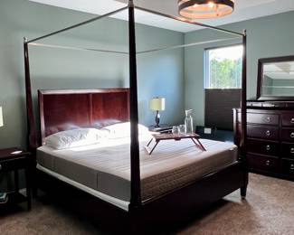 Bassett King Bed with Chrome Accents