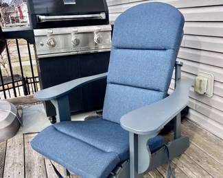 2 x Outdoor Adirondack Chairs with Cushions and BBQ Grill