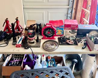 Power Tools, Saw Blades, Buffer, Router, Hand Tools, Jacks Etc.