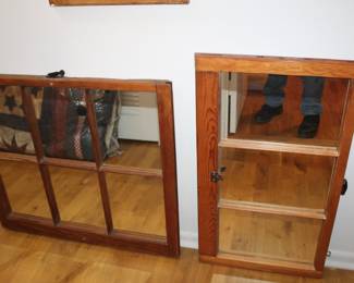 mirrors mounted onto vintage windows