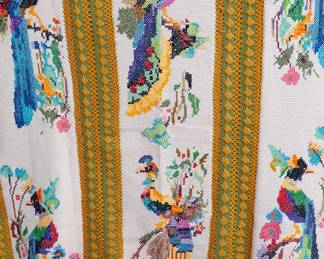 Asian motif throw or single bed spread