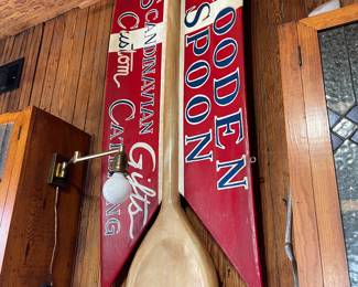 Extremely large restaurant spoon advertising sign