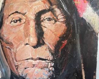 Original oil on canvas, Native American