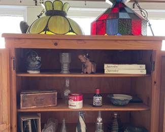 Two gorgeous Stainglass, vintage chandeliers