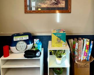 Framed Artwork, Shelving Units, Decor, Bingo Game, Gloves, 