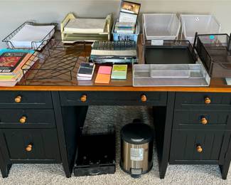 Very nice modern desk w/ office supplies