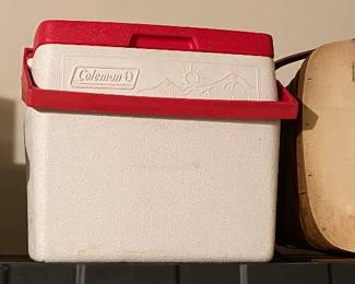 Cooler and Painted Picnic Basket