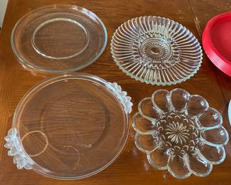 Glass Serving Plates and Egg Plate