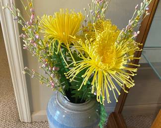 Art Pottery Vase with Arrangement