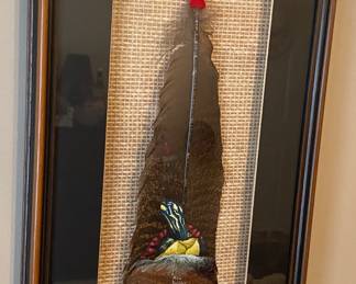 Framed Painted Feather